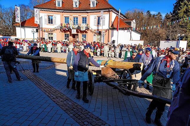 Bild 20: So wird der Narrenbaum am Samstag beim Narrentreffen in Bad Dürrheim aufgestellt!