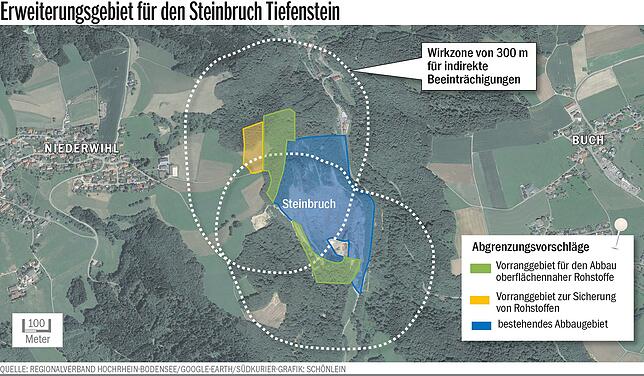 Bild 1: Steinbruch Tiefenstein soll erweitert werden: Planentwurf führt mögliche negative Auswirkungen auf Mensch und Umwelt auf
