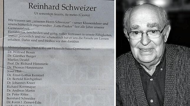 Ehemalige Schülerinnen und Schüler des Konstanzer Suso-Gymnasiums trauern um ihren Lehrer Oberstudienrat a.D. Reinhard Schweizer.