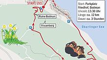 Das ist der Streckenverlauf der ersten Leserwanderung bei den Sommertouren 2017.