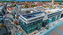 Der Baukran ist Geschichte und der Rohbau nun komplett abgeschlossen: Ein aktuelles Luftbild vom Cano.