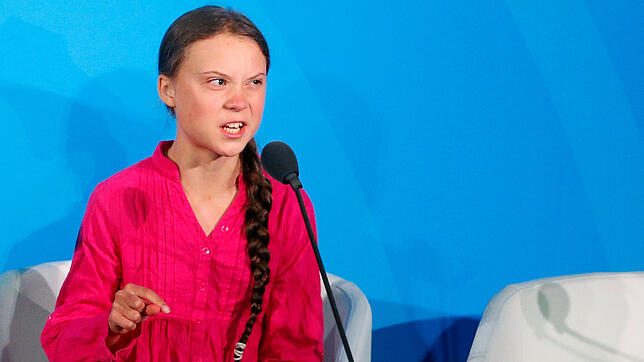 Greta Thunberg bei ihrer viel beachteten Ansprache vor dem UN-Klimagipfel bei den Vereinten Nationen.