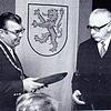 Bundespräsident Gustav Heinemann (rechts) und der Laufenburger Bürgermeister Albert Wasmer 1972 bei der Eingemeindungsfeier.