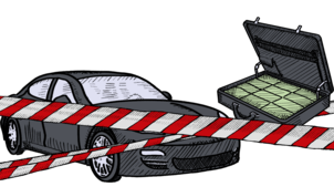 Mit einem Porsche flüchteten die drei Täter nach einem Juwelenraub im Februar 2014 in Singen.