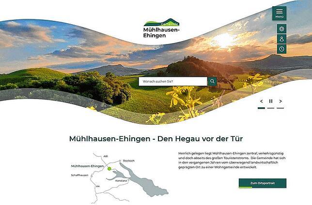 Kernelement der neuen Homepage von Mühlhausen-Ehingen: die Welle.