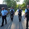 Beobachten die Situation im Thermepark (von links): Günter Hornstein, Martin Bartsch, Marius Krebs und Andreas Rieß. Zuletzt kam es hier ...