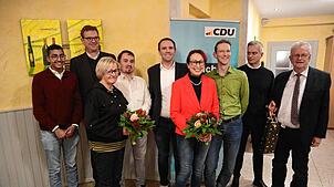Wahlen und Ehrungen im CDU-Stadtverband Schopfheim (von links): Patrick Schmidtner, Michael Böhler, Marianne Zabel, Marko Sutter, Stefan ...