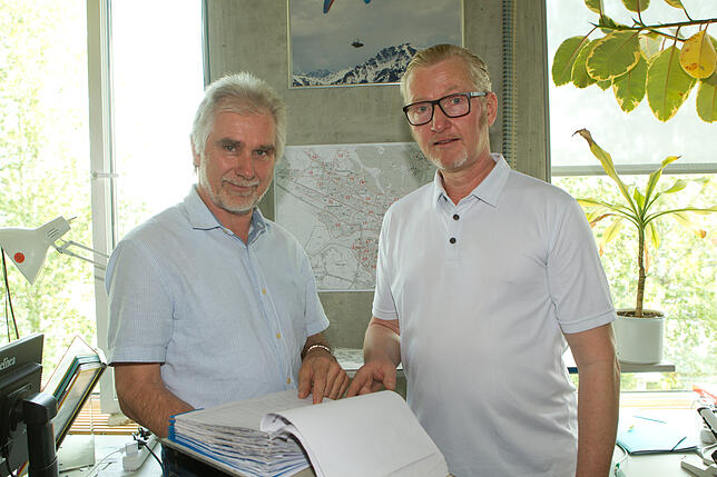 Lothar Blasi (links) und Jörg Bambusch koordinieren die unter- und oberirdische Schädlingsbekämpfung in Konstanz.
