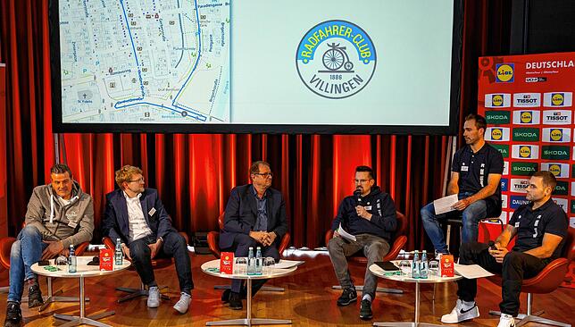 Sie planen die Königsetappe der Deutschland Tour in Villingen-Schwenningen: Rick Sauser (von links), Matthias Pietsch, Jürgen Roth, ...