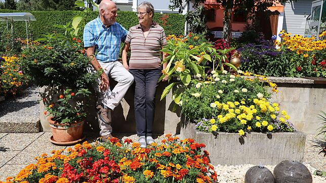 Anna Maria und Paul Knisel in ihrem Garten in der Überlinger Barbelstraße. Vor wenigen Wochen haben sie sich an der Veranstaltung ...