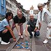 Sylvia De Paola (von links), Thomas Wartner, Marcel Herrmann und Petra Weber vom Werbe- und Förderungskreis Waldshut (Veranstalter) ...