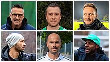 Die Trainer (oben von links:) Neno Rogosic, Michael Fink, Fabian Wilhelmsen, (unten von links) Bahadir Livgökmen, Seo Smajlovic und ...