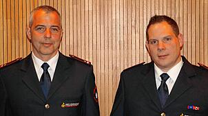 Oliver Haberstroh (l.) ist neuer Abteilungskommandant, Gregor Nüssle Stellvertreter.