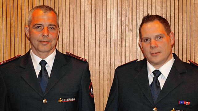 Oliver Haberstroh (l.) ist neuer Abteilungskommandant, Gregor Nüssle Stellvertreter.