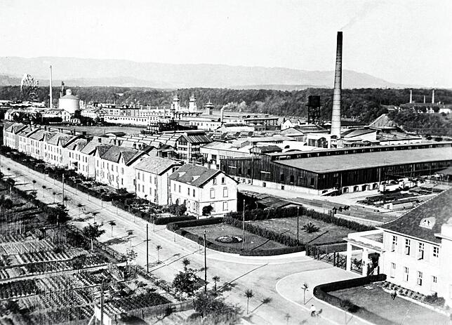Die Elektrochemischen Werke in Rheinfelden, gegründet von Walther Rathenau, mit den von ihm initiierten Arbeiterhäusern.
