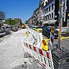 Die Bauarbeiten für den Lago-Kreisel an der Kreuzung Bahnhofplatz, Bodan- und Hafenstraße gehen zügig voran.