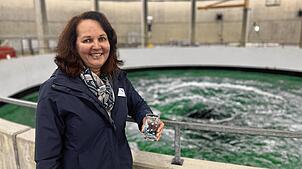 Andrea Lohr leitet die Werksführungen in der Bodensee-Wasserversorgung. Ihr Ziel: Bewusstsein schaffen, wie wichtig und schützenswert ...