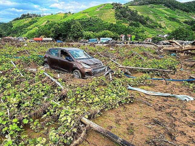 Kaum mehr etwas steht noch an seinem Platz im Tal. Die Idylle der Weinberge ist hingegen unberührt.