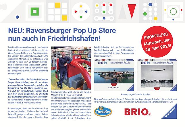 Bild 1: Ravensburger Freizeit GmbH - Shop Eröffnung: Neuer Pop Up Store eröffnet attraktive Möglichkeiten