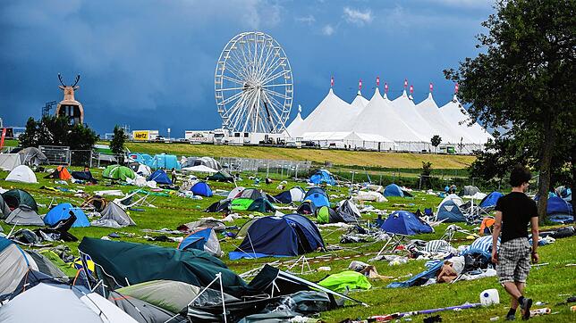 Die Folgen der Gewitter-Nacht beim Southside 2016. Zum Morgen muss das Festival abgebrochen werden. (Archivbild)
