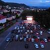 Aus der Luft: Rund 340 Autos standen am Samstag und Sonntag auf dem Chilbiplatz &ndash; hier ein Bild vom Samstag.