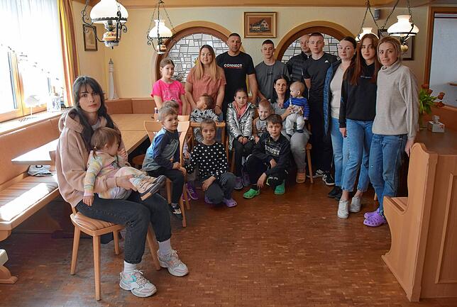 Die ukarinischen Flüchtlinge im Badischen Hof in Stockach. Sie freuen sich über die große Hilfsbereitschaft der Einheimischen.