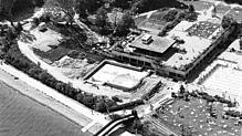 1979: Die Konturen des neuen Thermalbeckens am damaligen Freizeitbad Jakob sind schon gut zu erkennen.