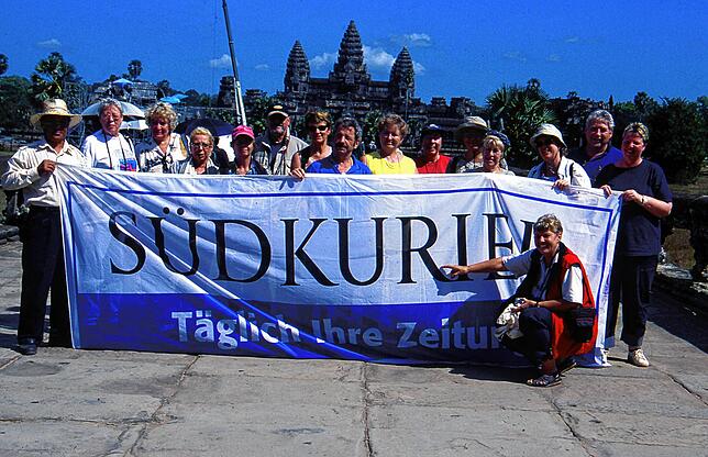 Rund 110 Leserreisen organisierte Leni Huther für den SÜDKURIER. Diese im Jarhr 2003 führte nach Vietnam und Kambodscha. Im Hintergrund ...