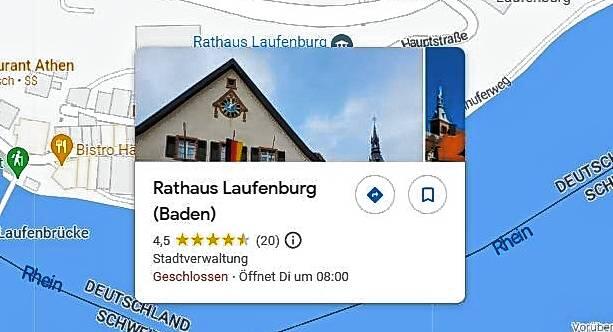 4,5 Sterne für das Rathaus Laufenburg.