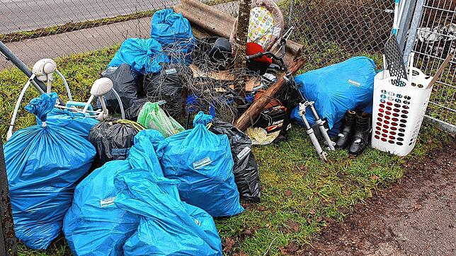 Ganze 270 Kilogramm Müll sammelten die Klettgau Cleaners bei ihrer Aktion am Jahresende im Gemeindegebiet.
