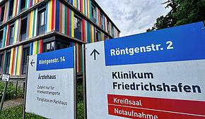 Das Ärztehaus auf dem Medizin Campus des Klinikums Friedrichshafen. Hier ist im zweiten Obergeschoss das Medizinische Versorgungszentrum ...