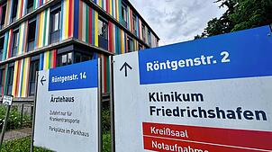 Das Ärztehaus auf dem Medizin Campus des Klinikums Friedrichshafen. Hier ist im zweiten Obergeschoss das Medizinische Versorgungszentrum ...