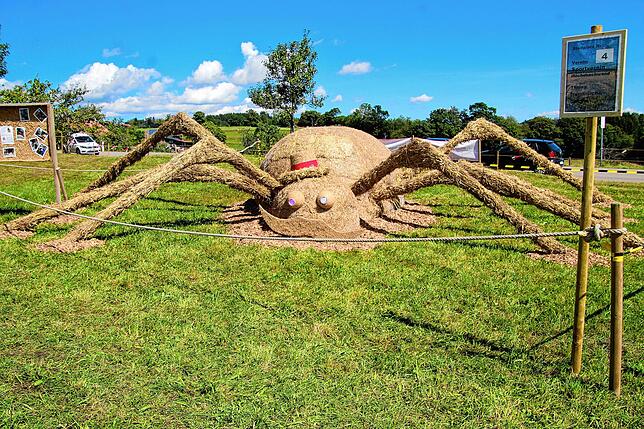 Bild 10: Aufbauarbeiten zum 11. Höchenschwander Strohskulpturen-Wettbewerb mit Bauernmarkt in Höchenschwand