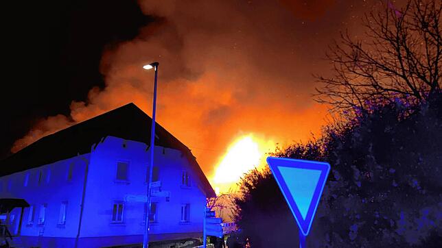 Brand in Murg-Hänner. Dieses Bild teilt die Feuerwehr Murg in Sozialen Netzwerken.