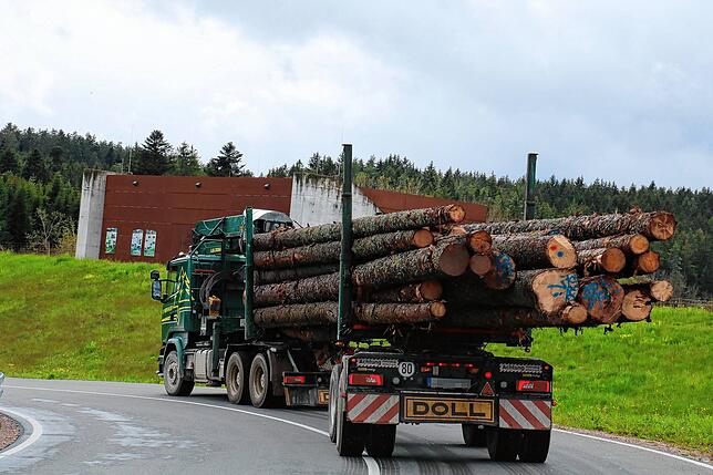Reiner Neininger bringt Holz zum Sägewerk Schmiederer. Dazu nutzt er die neue Zufahrt zum Gewerbegebiet Längefeld.