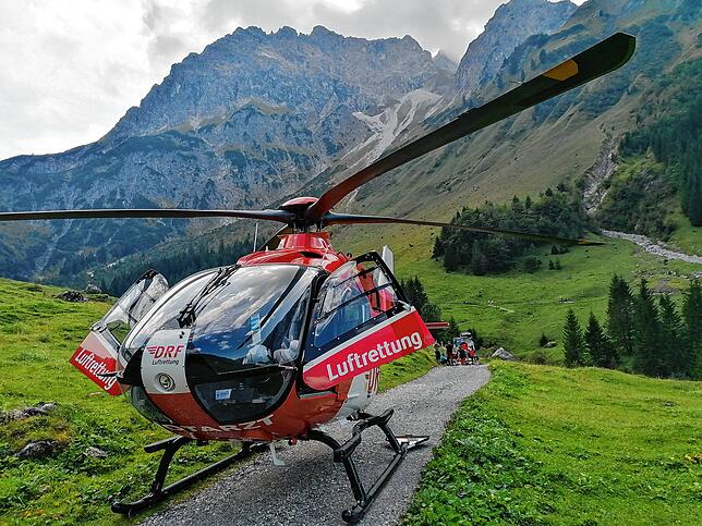 Christoph 45 bei einem Einsatz im Kleinwalsertal im September 2020.
