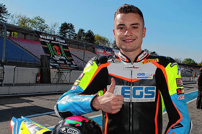 Tim Eby, 25, Motorradrennsportler, steht vor seiner zweiten Saison in der Königsklasse der Internationalen Deutschen ...
