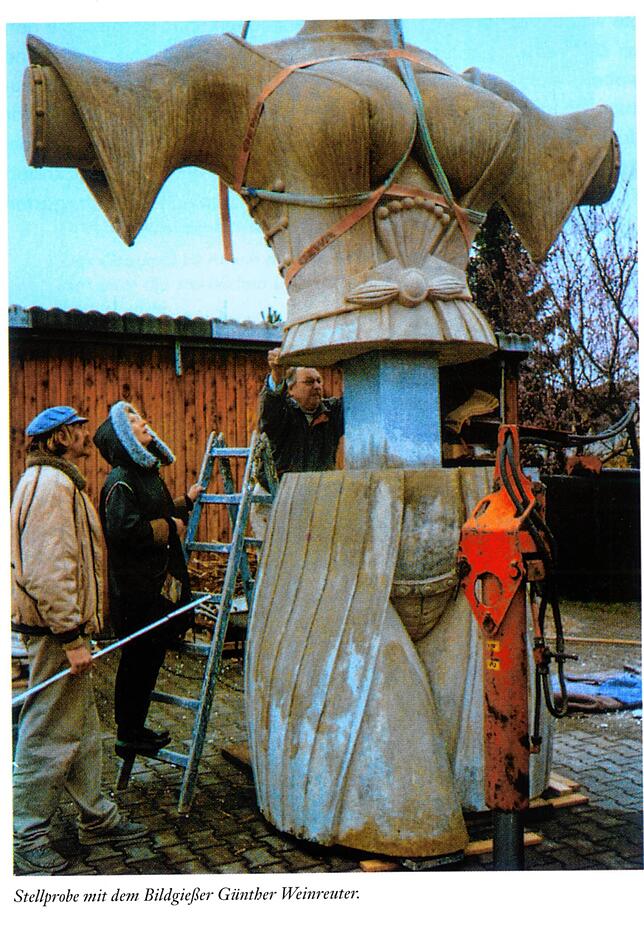 Stellprobe mit dem Bildgießer Günther Weinreuter.