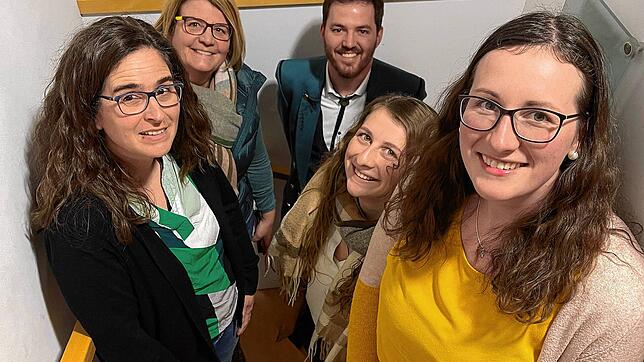 Von links: Nicole Markhardt, Vorsitzende des Bezirks 3, Brigitte Russ, Vizepräsidentin des Blasmusikverbands Hochrhein, Florian Grießer, ...