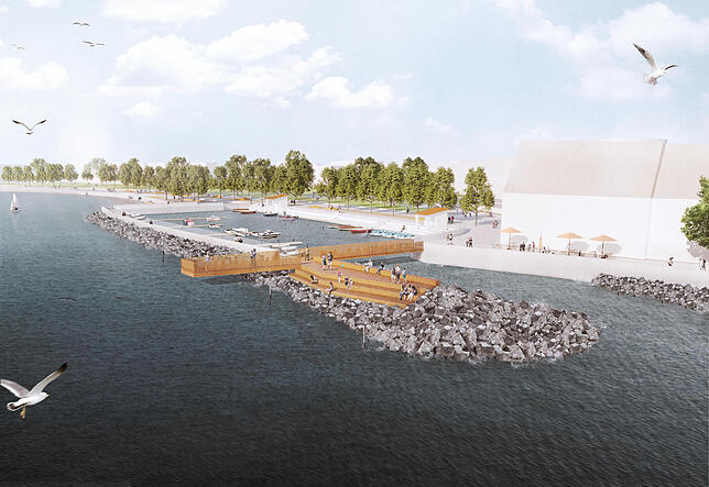 So könnte der neue Steg im Uferpark aussehen.