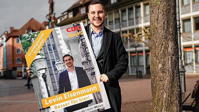 Jonas Teige unterstützt CDU-Kandidat Levin Eisenmann.