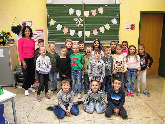Klasse 1a der Astrid-Lindgren-Schule Dauchingen mit Klassenlehrerin Ines Hombach