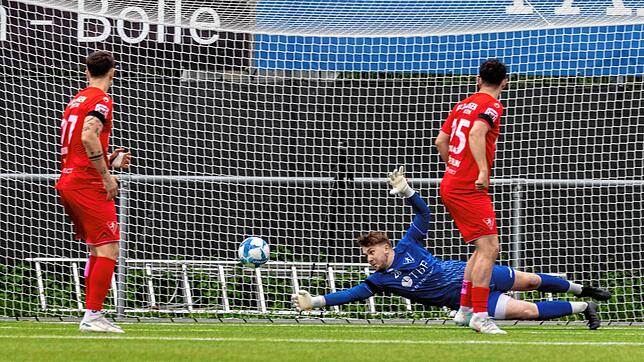 Tim Reitze, Torwart des 1. FC Rielasingen-Arlen, konnte trotz mehrerer Paraden die 1:3-Niderlage gegen den SC Durbachtal nicht verhindern.
