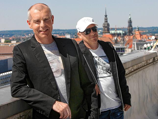 Deutschland hat es ihnen angetan: 2006 waren Neil Tennant (links) und Chris Lowe bei der Dresdner „Hochhaussinfonie“ dabei.