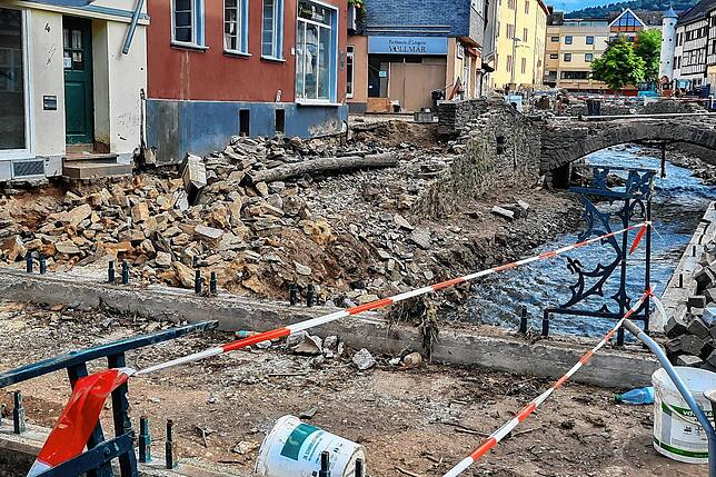 Alles zerstört. Das Hochwasser hat das schöne Dörfchen Laach bei Mayschoß zerstört.