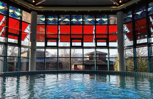 Im Japanischen Pavillon, direkt neben dem Japanischen Saunadorf, wartet ein weiteres Innenbecken darauf, entdeckt zu werden.