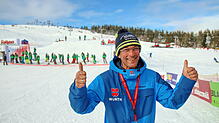 Bürgermeister und Skiverbands-Präsident Stefan Wirbser beim Snowboard-Weltcup 2016 am Seebuck. Er wurde nur 53 Jahre alt.