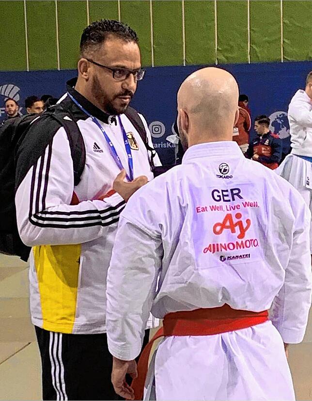 Tarek Amin mit dem deutschen Karateka und Vize-Weltmeister Ilja Smorguner.