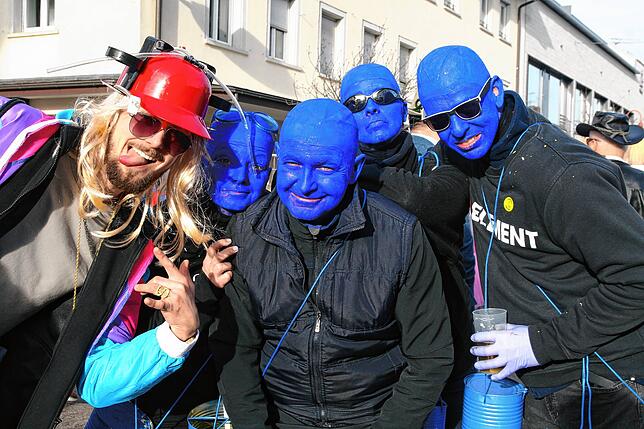 Auch die Blue Man Group war 2020 bei der Hoorigen Mess&lsquo; in Tiengen.