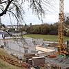 Deutliche Fortschritte sind inzwischen auf der Baustelle des Krematoriums unterhalb des Meßkircher Friedhofs zu erkennen.